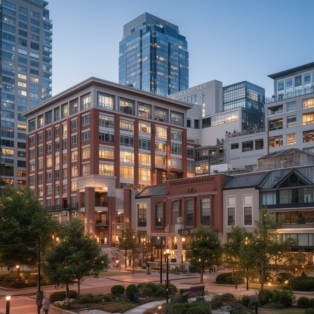 AI-generated illustration of Courthouse neighborhood