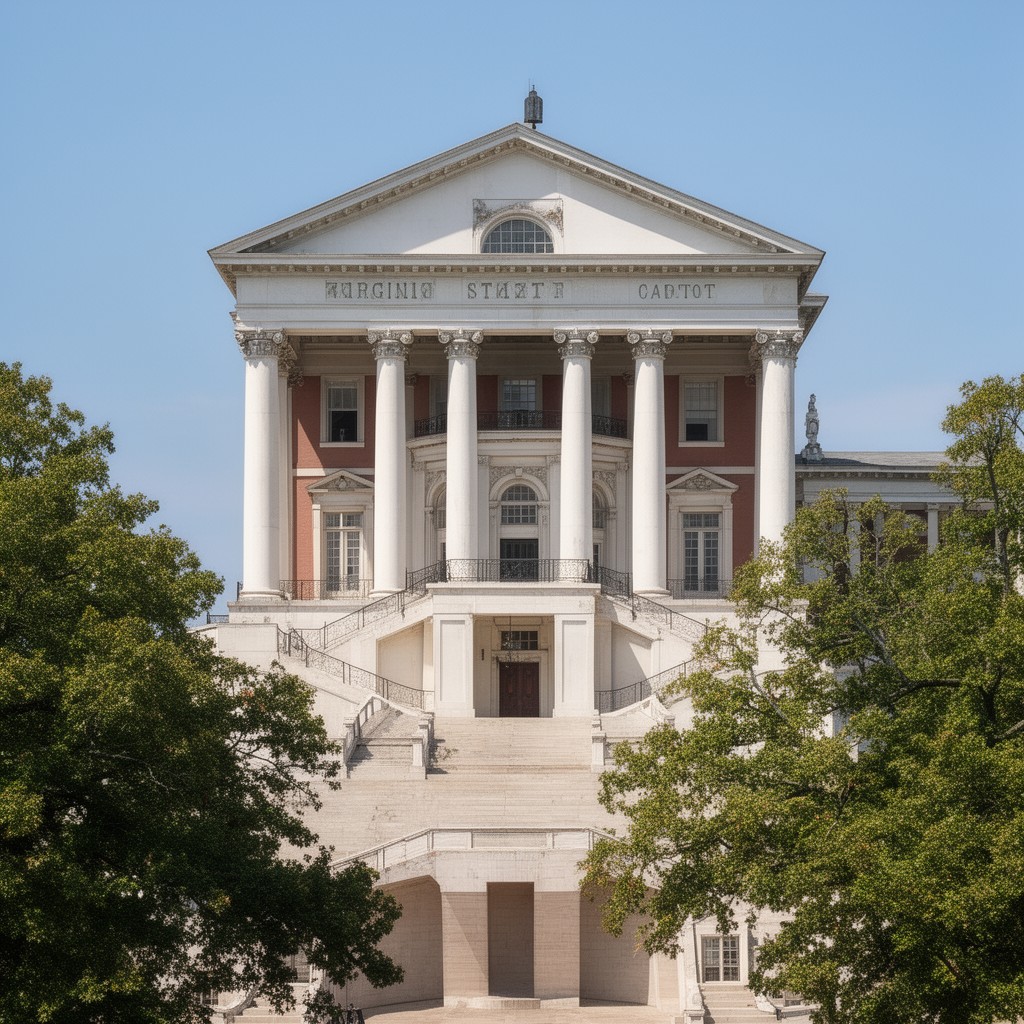 AI-generated illustration of Virginia State Capitol