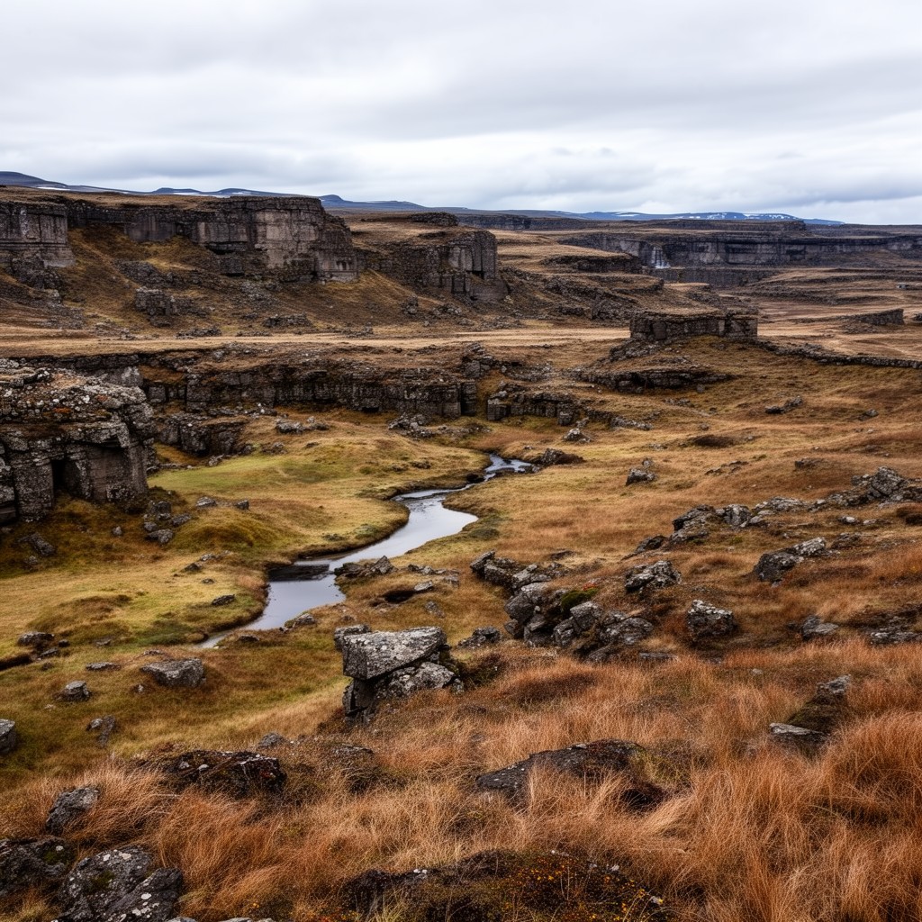 AI-generated illustration of Þingvellir National Park