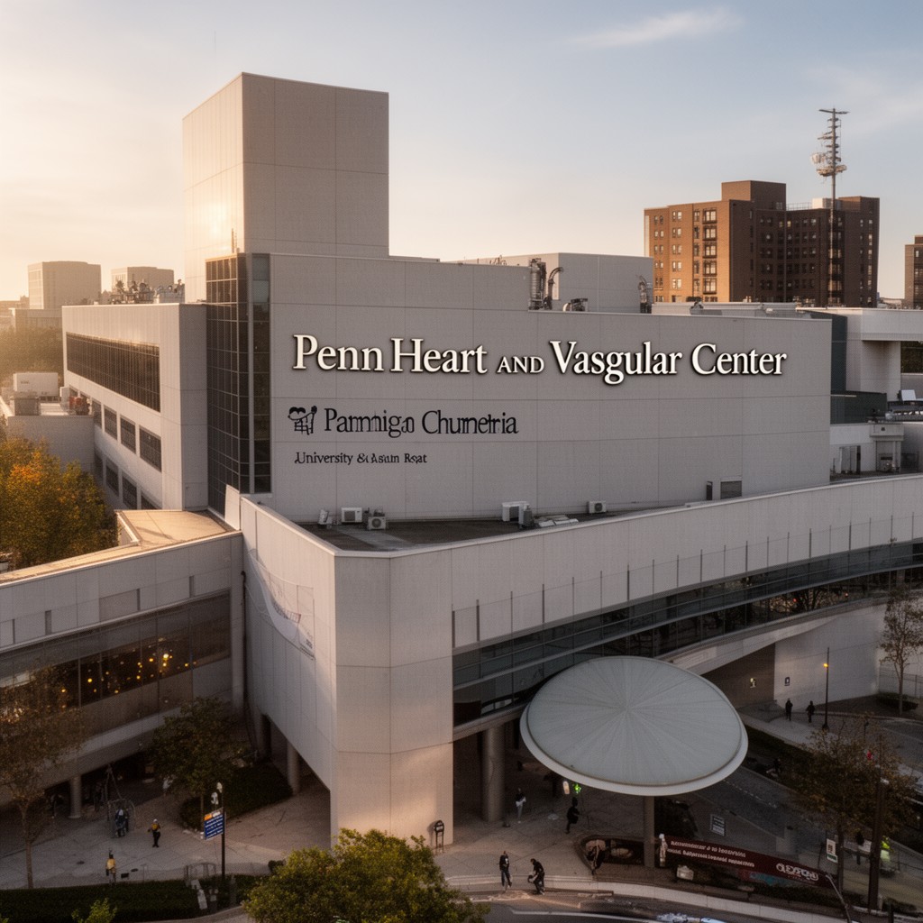 AI-generated illustration of Penn Heart and Vascular Center