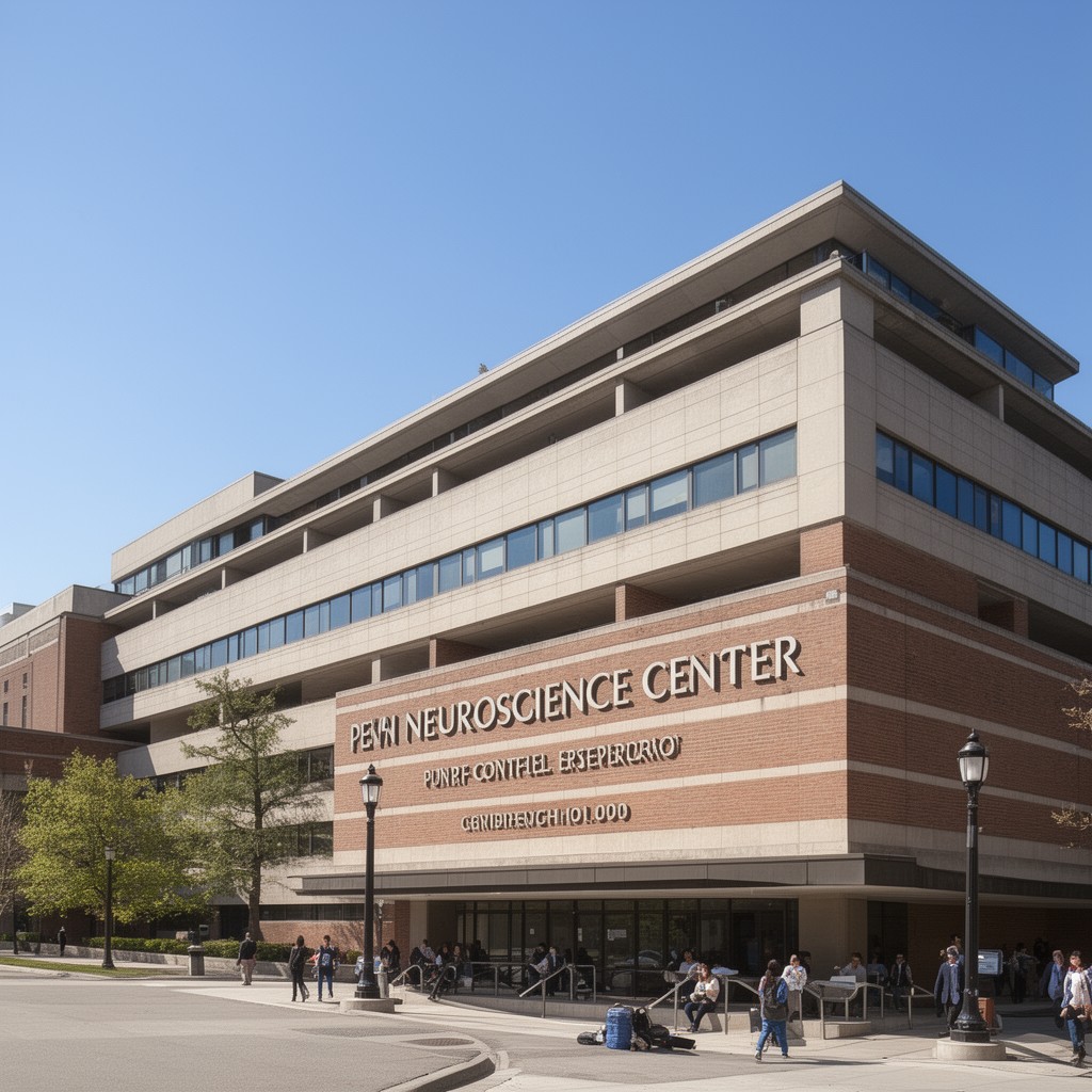 AI-generated illustration of Penn Neuroscience Center
