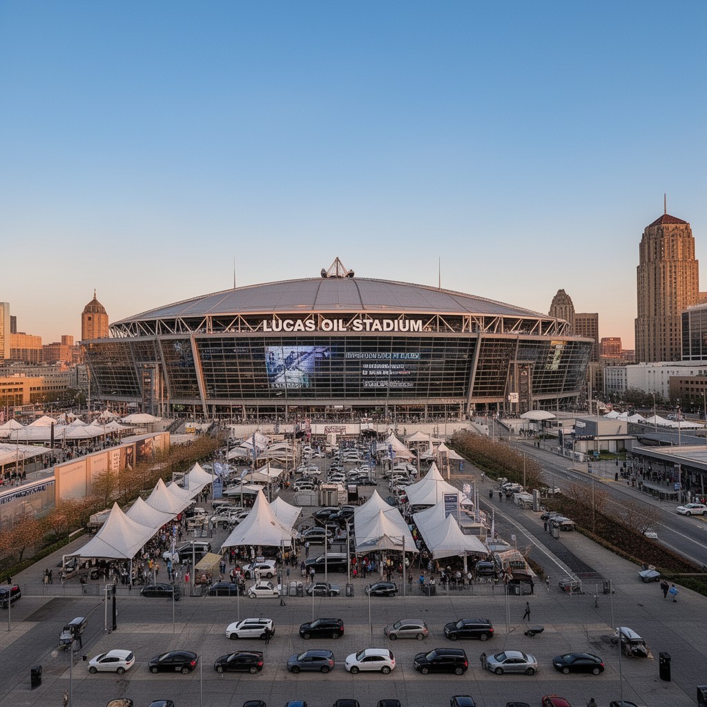 AI-generated illustration of Lucas Oil Stadium