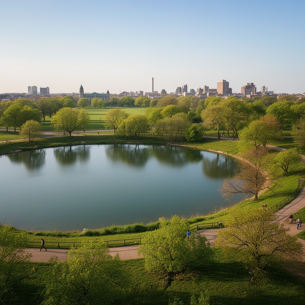 AI-generated illustration of Lake at Front Park