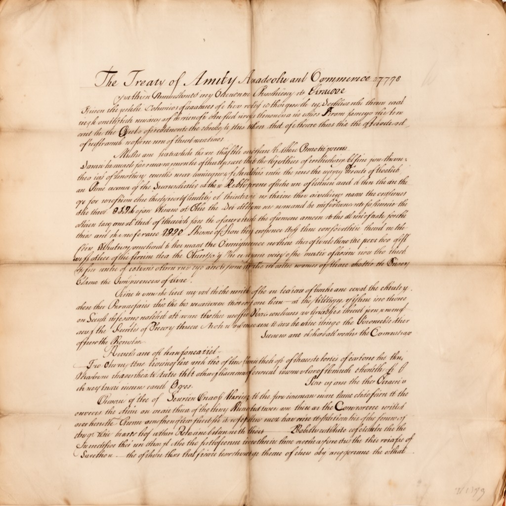 AI-generated illustration of Treaty of Amity and Commerce (1778)