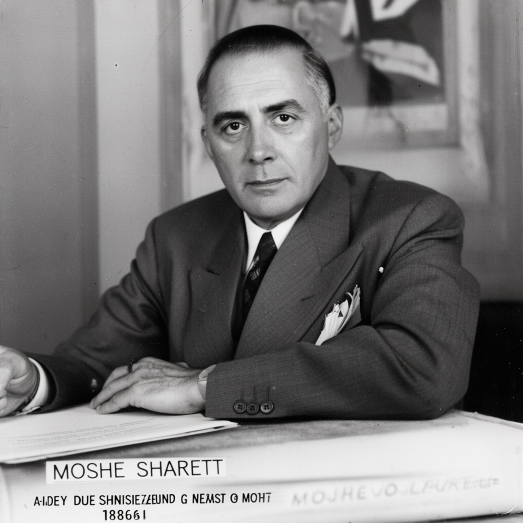 AI-generated illustration of Moshe Sharett