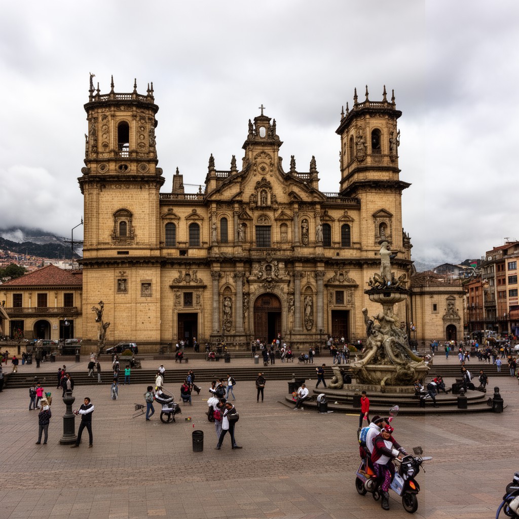 AI-generated illustration of Bogotá Cathedral