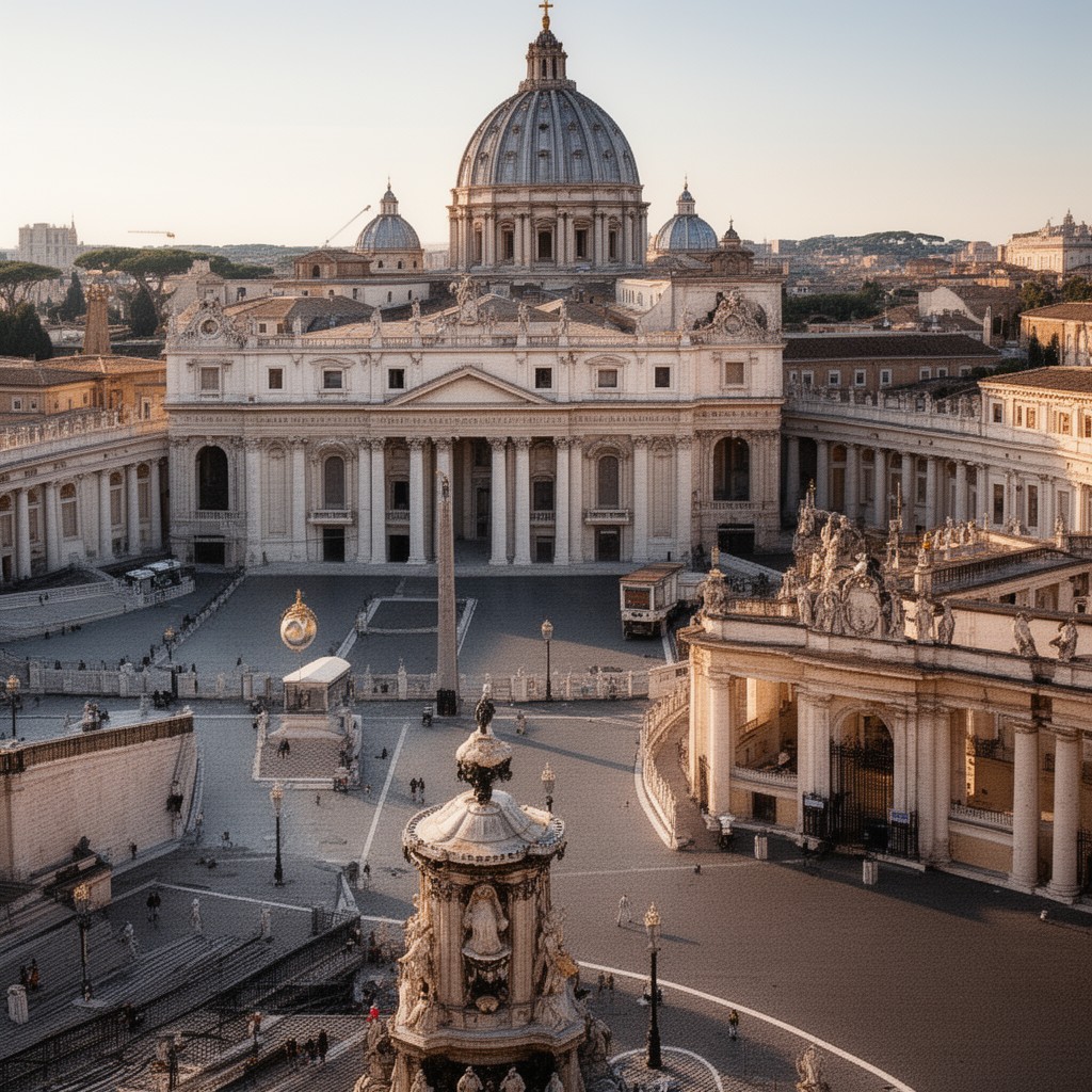 AI-generated illustration of Vatican City institutions