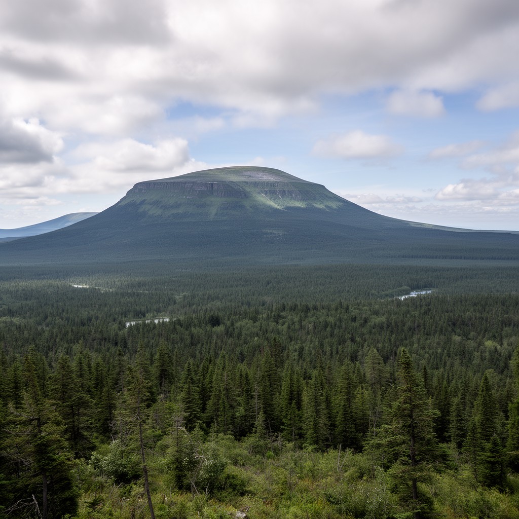 AI-generated illustration of Mount Katahdin