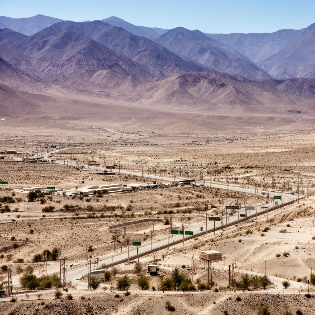 AI-generated illustration of Iran–Pakistan border