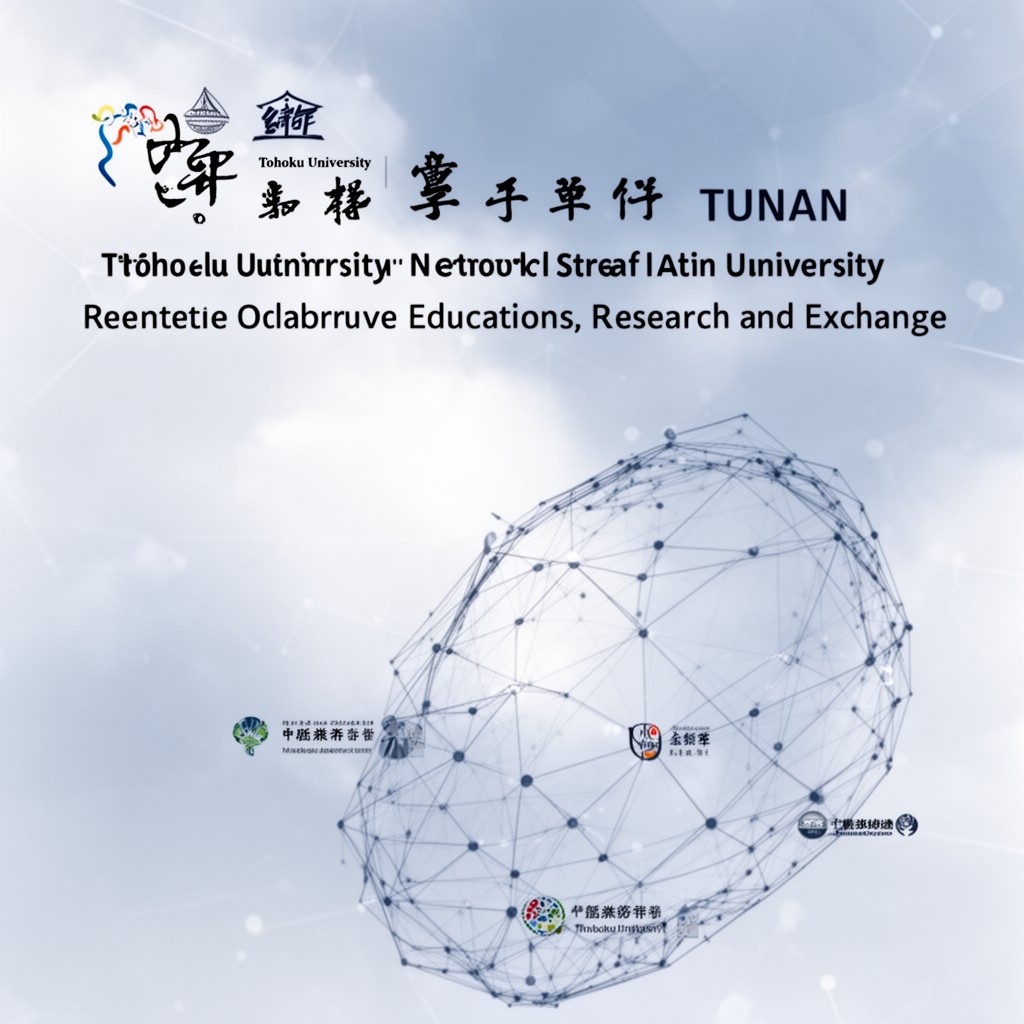 AI-generated illustration of Tohoku University Network of Asian Universities (TUNAN)