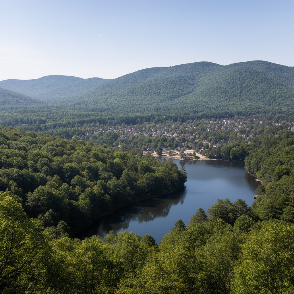 AI-generated illustration of Pocono Mountains region, Pennsylvania