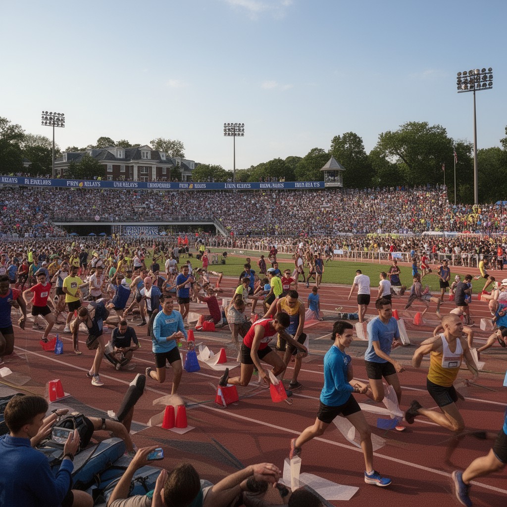 AI-generated illustration of Penn Relays