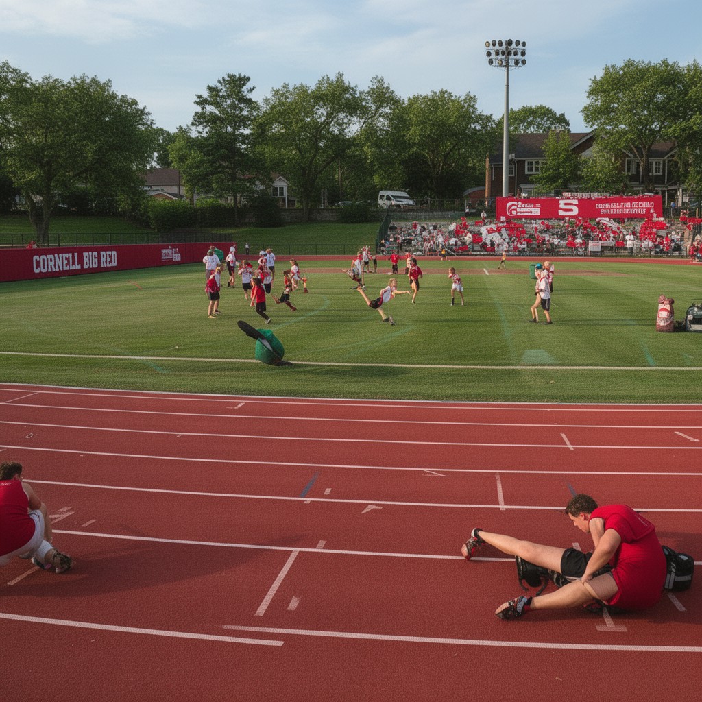 AI-generated illustration of Cornell Big Red track and field