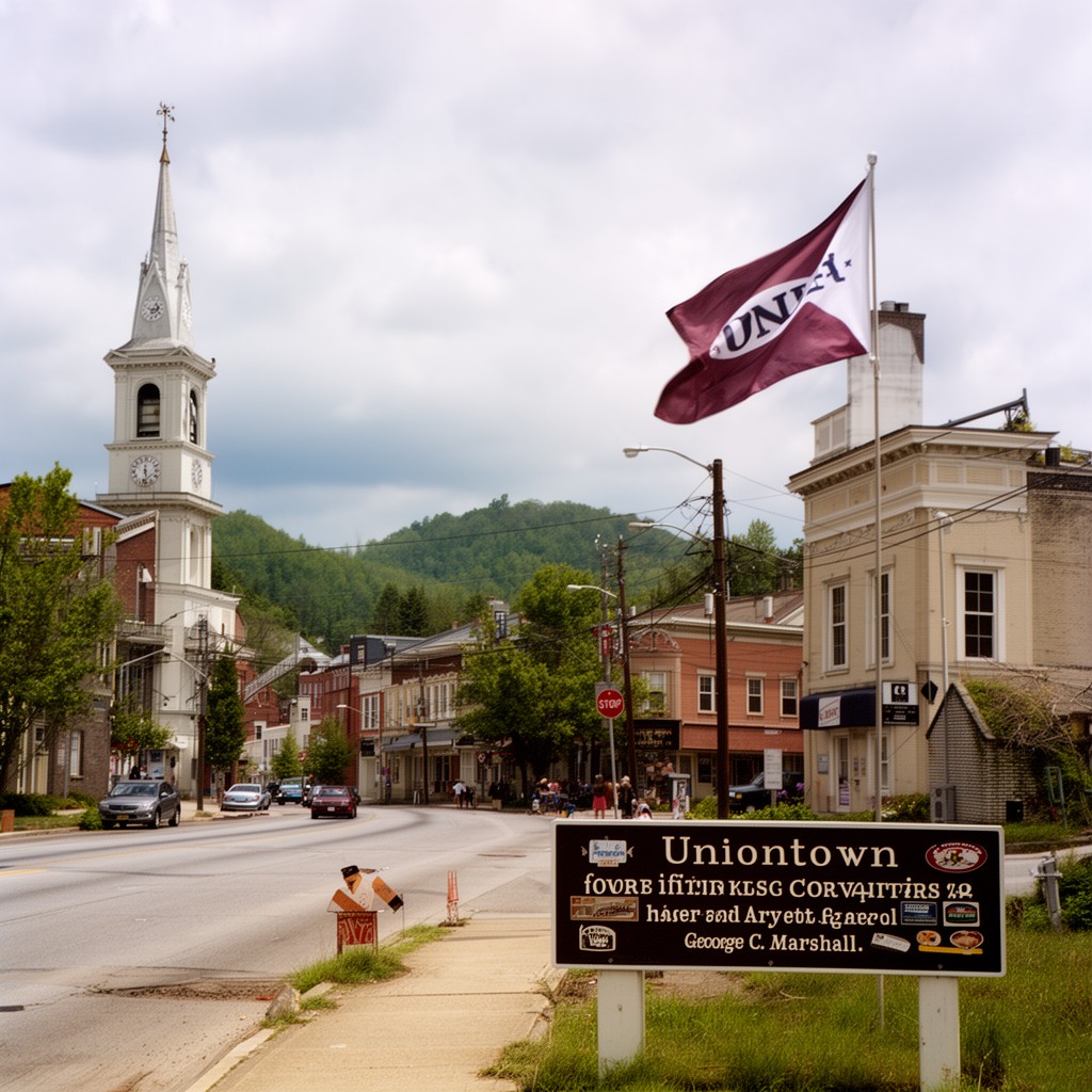 AI-generated illustration of Uniontown, Pennsylvania, United States