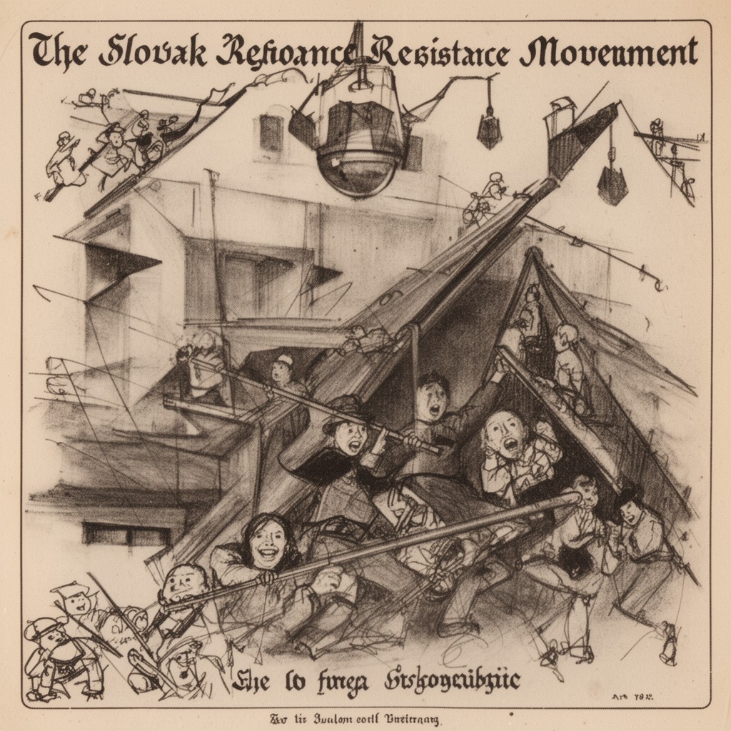 AI-generated illustration of Slovak resistance movement
