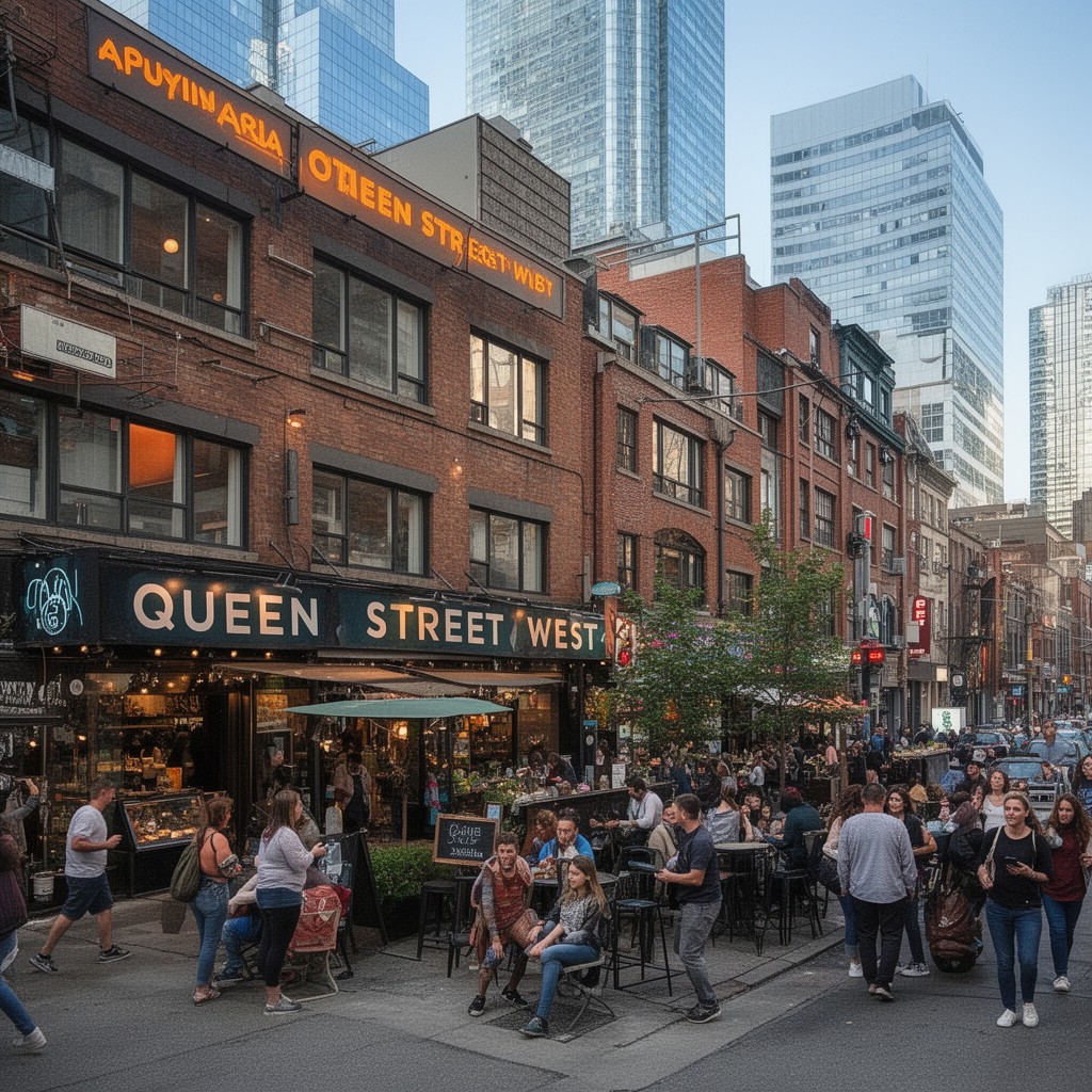 AI-generated illustration of Queen Street West