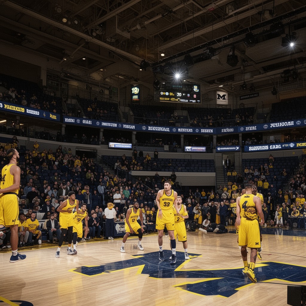 AI-generated illustration of Michigan Wolverines men's basketball