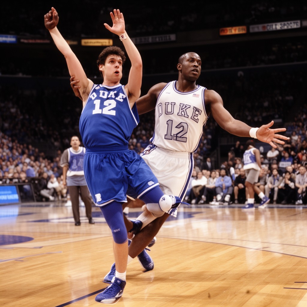 AI-generated illustration of Duke Blue Devils men's basketball (as player, historical)