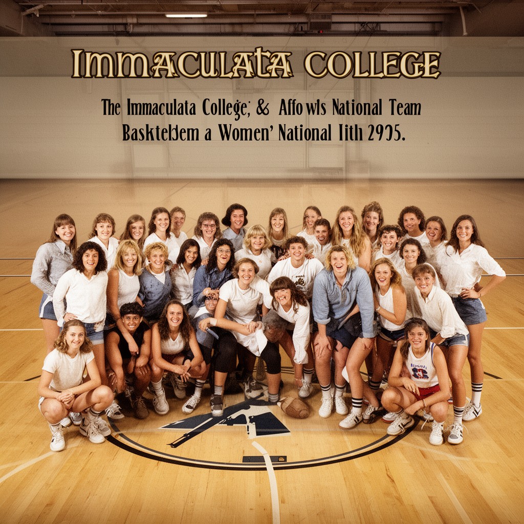 AI-generated illustration of Immaculata College women’s basketball team