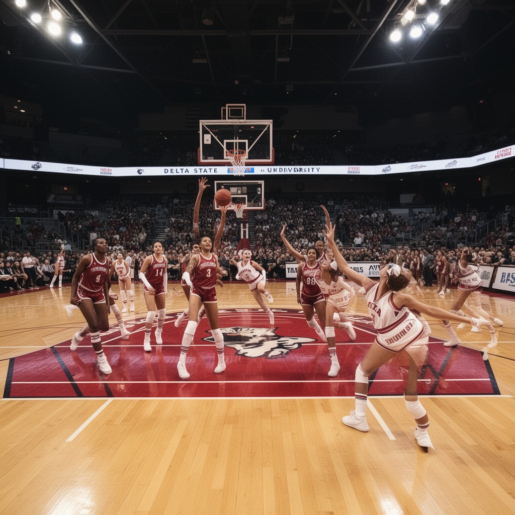 AI-generated illustration of Delta State University women’s basketball team