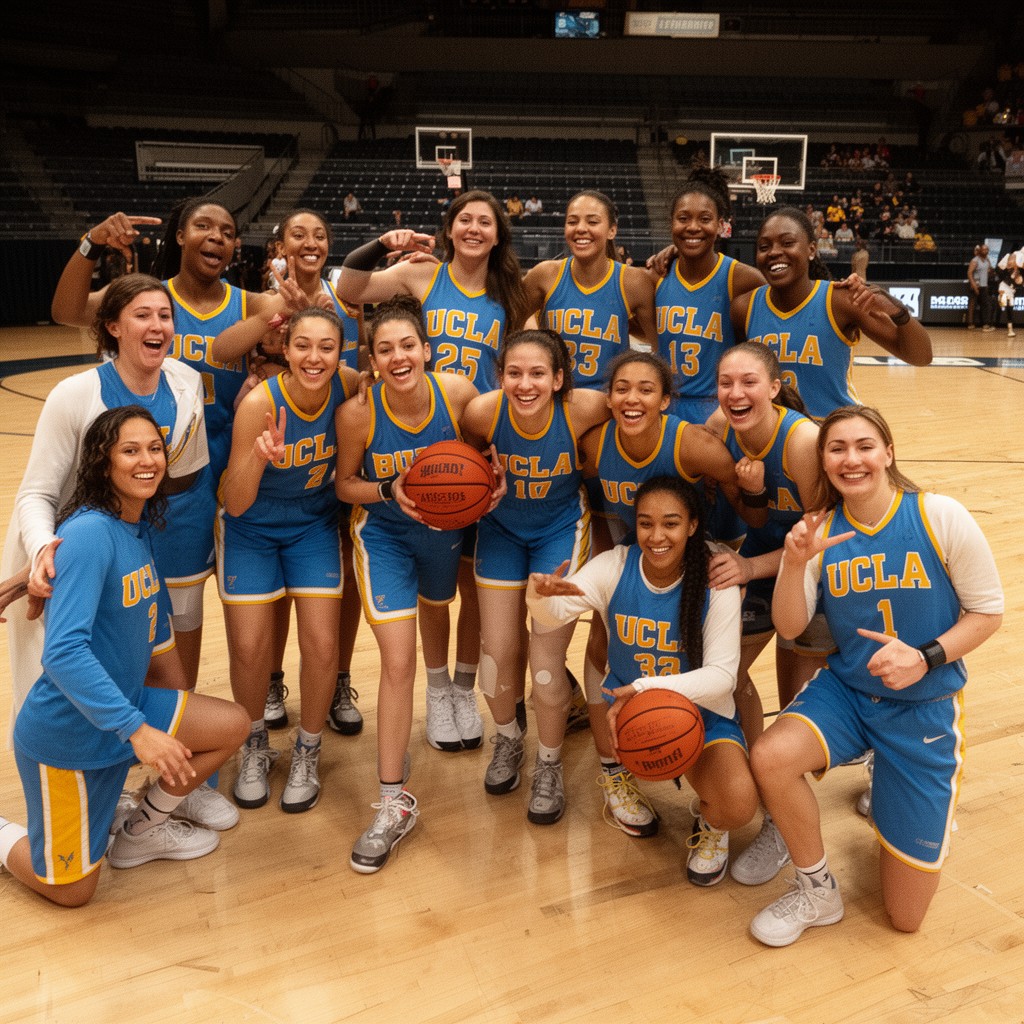AI-generated illustration of UCLA Bruins women’s basketball team