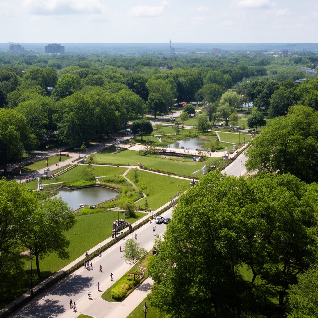 AI-generated illustration of Delaware Park–Front Park System