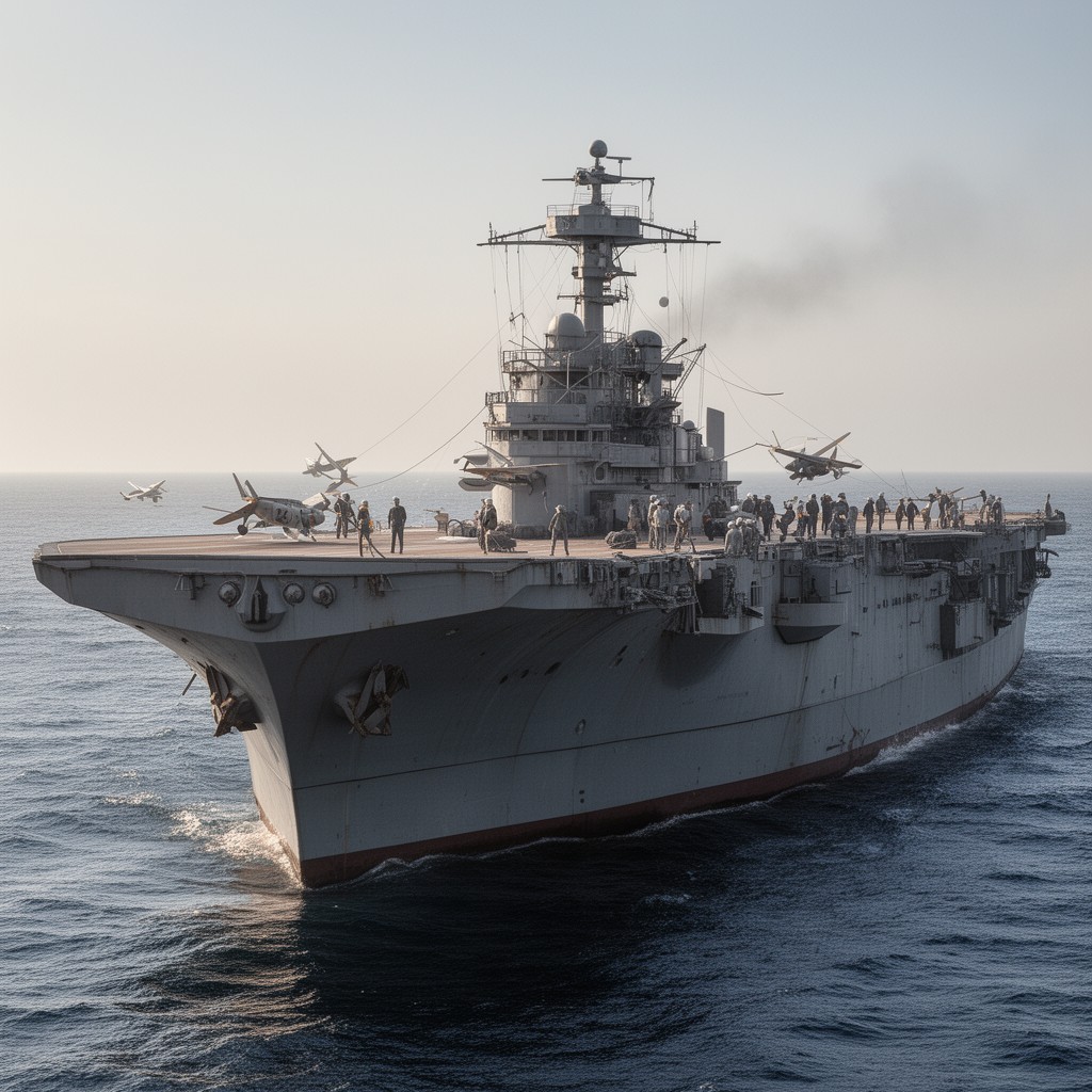 AI-generated illustration of Japanese aircraft carrier Hōshō