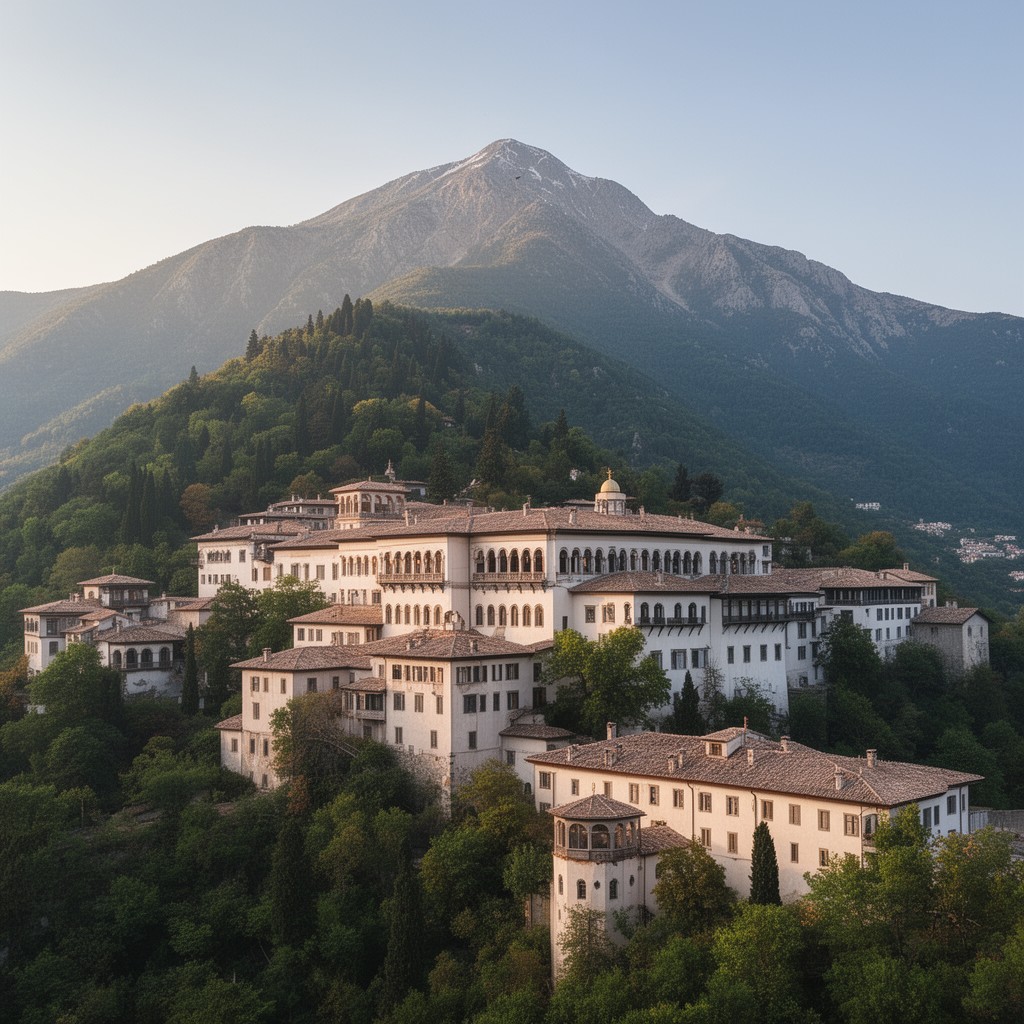 AI-generated illustration of Mount Athos