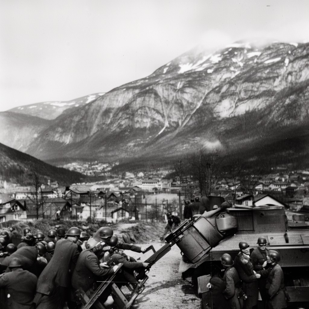 AI-generated illustration of German occupation of Norway