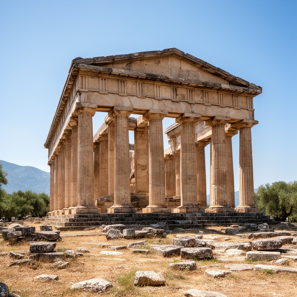 AI-generated illustration of Temple of Apollo Epicurius at Bassae