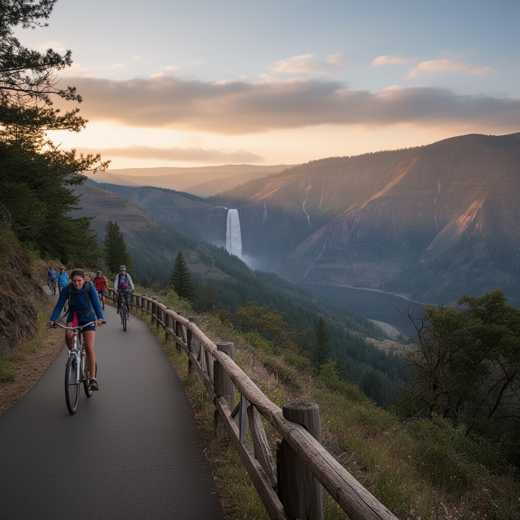 AI-generated illustration of Historic Columbia River Highway State Trail
