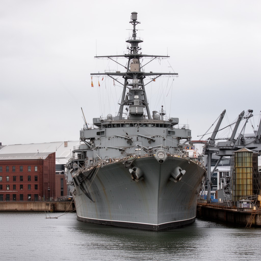 AI-generated illustration of Fore River Shipbuilding Company