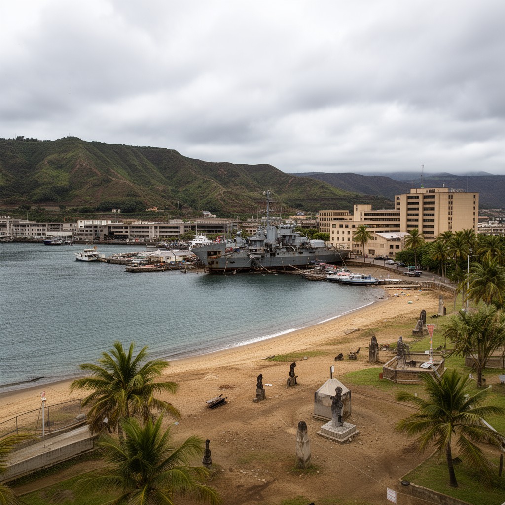 AI-generated illustration of Hospital Point, Pearl Harbor