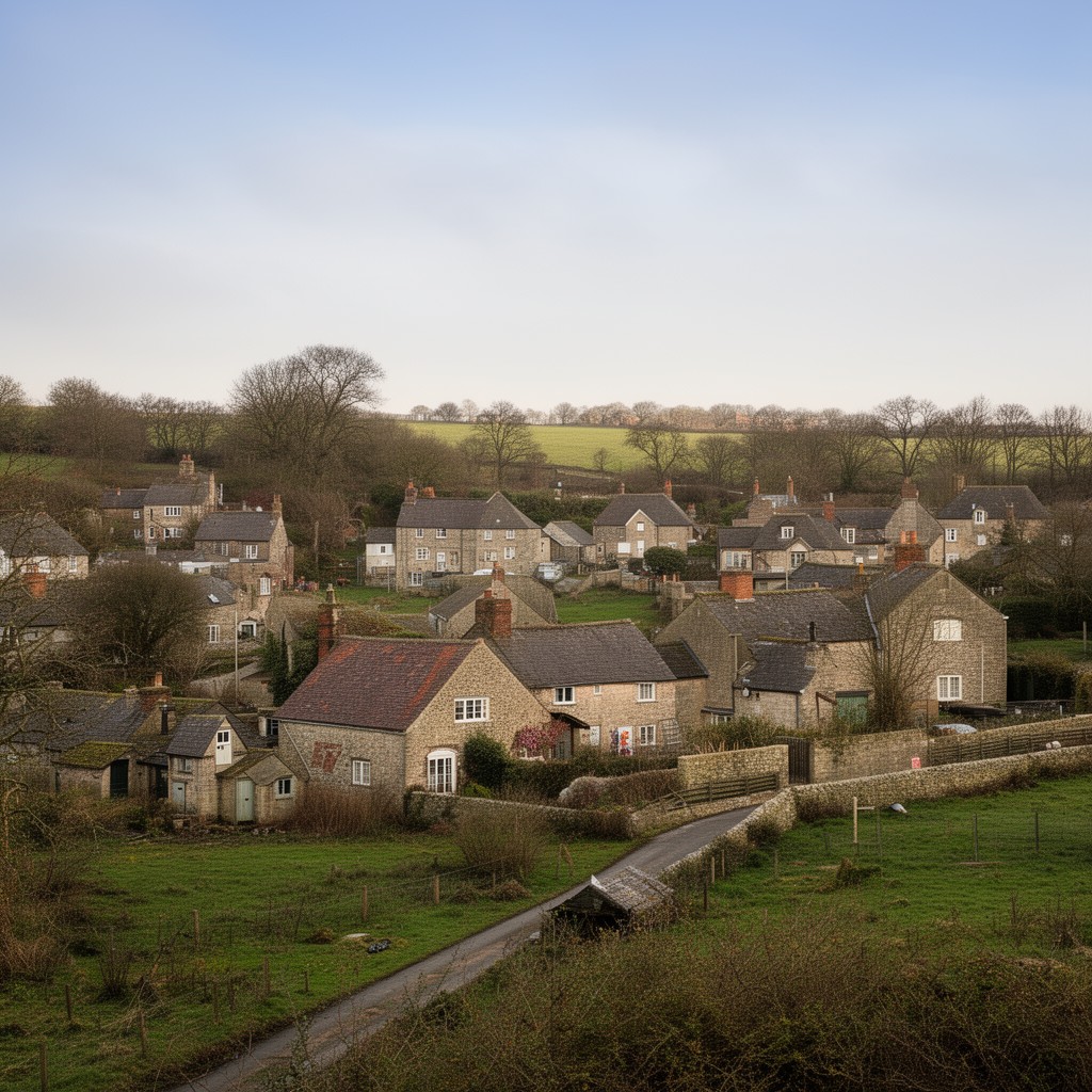AI-generated illustration of Austerfield, Yorkshire, England