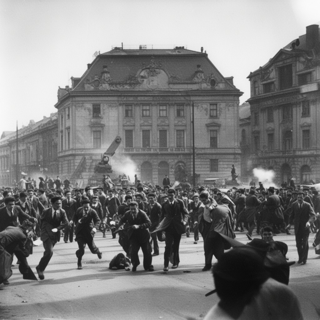 AI-generated illustration of Hungarian Revolution of 1956