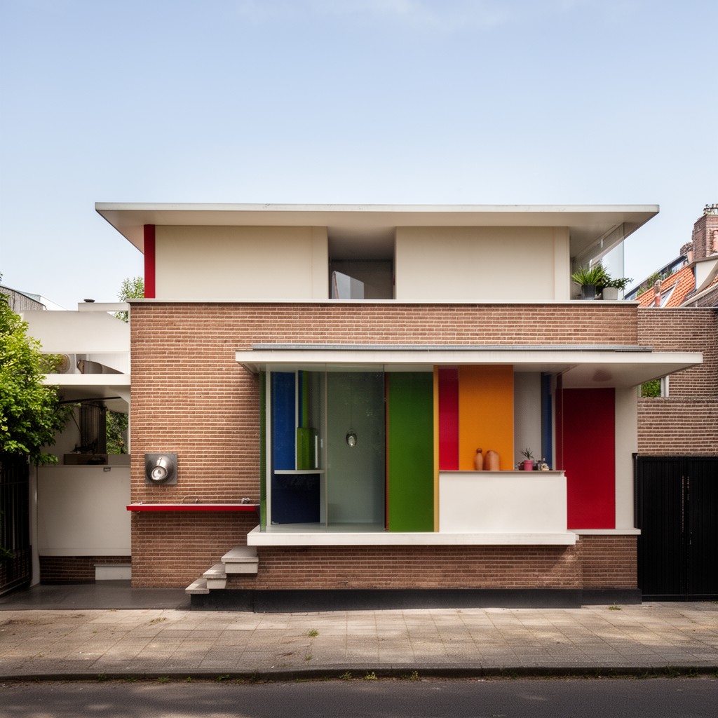 AI-generated illustration of Rietveld Schröder House