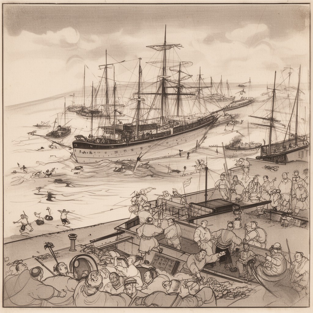 AI-generated illustration of Battle of Weihaiwei