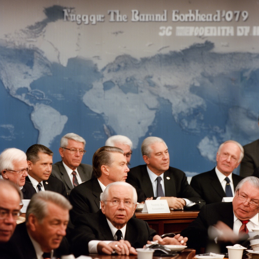 AI-generated illustration of Reagan–Gorbachev summits