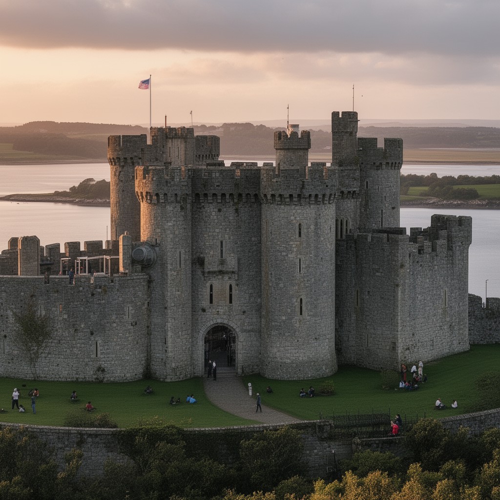AI-generated illustration of Beaumaris Castle