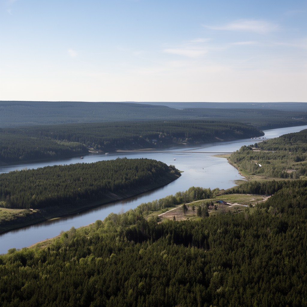AI-generated illustration of Rybinsk Reservoir