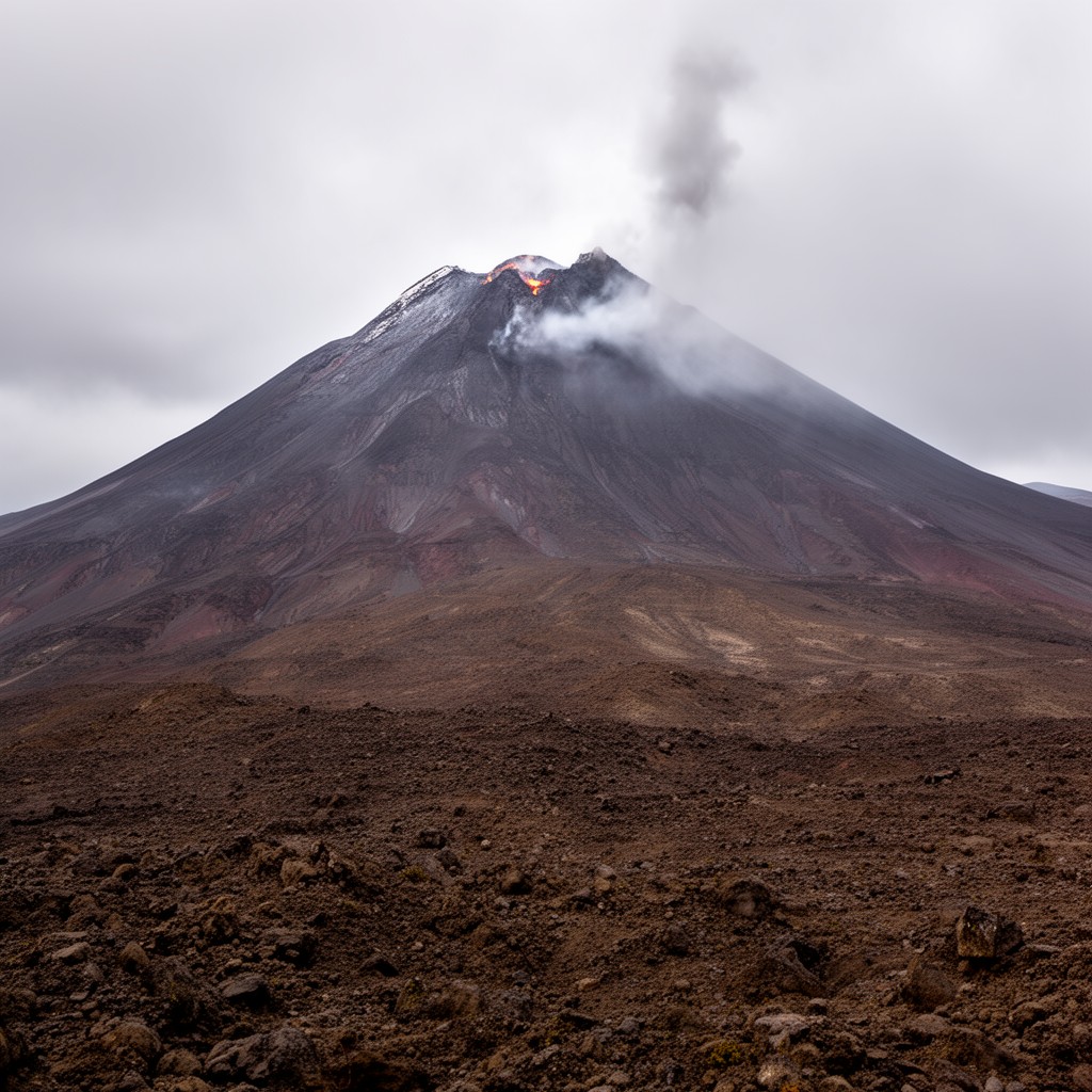 AI-generated illustration of Ubinas volcano