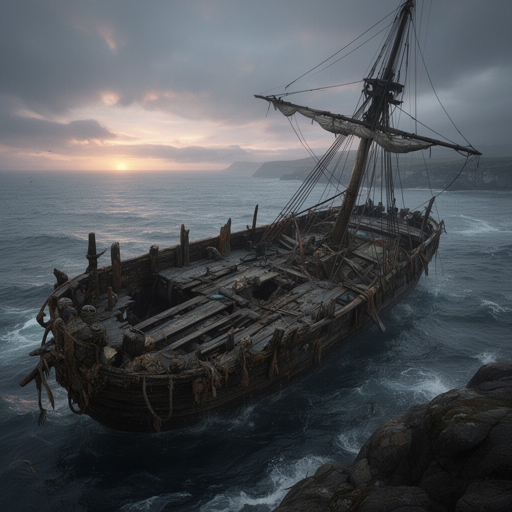 AI-generated illustration of shipwreck of the Princess Amelia