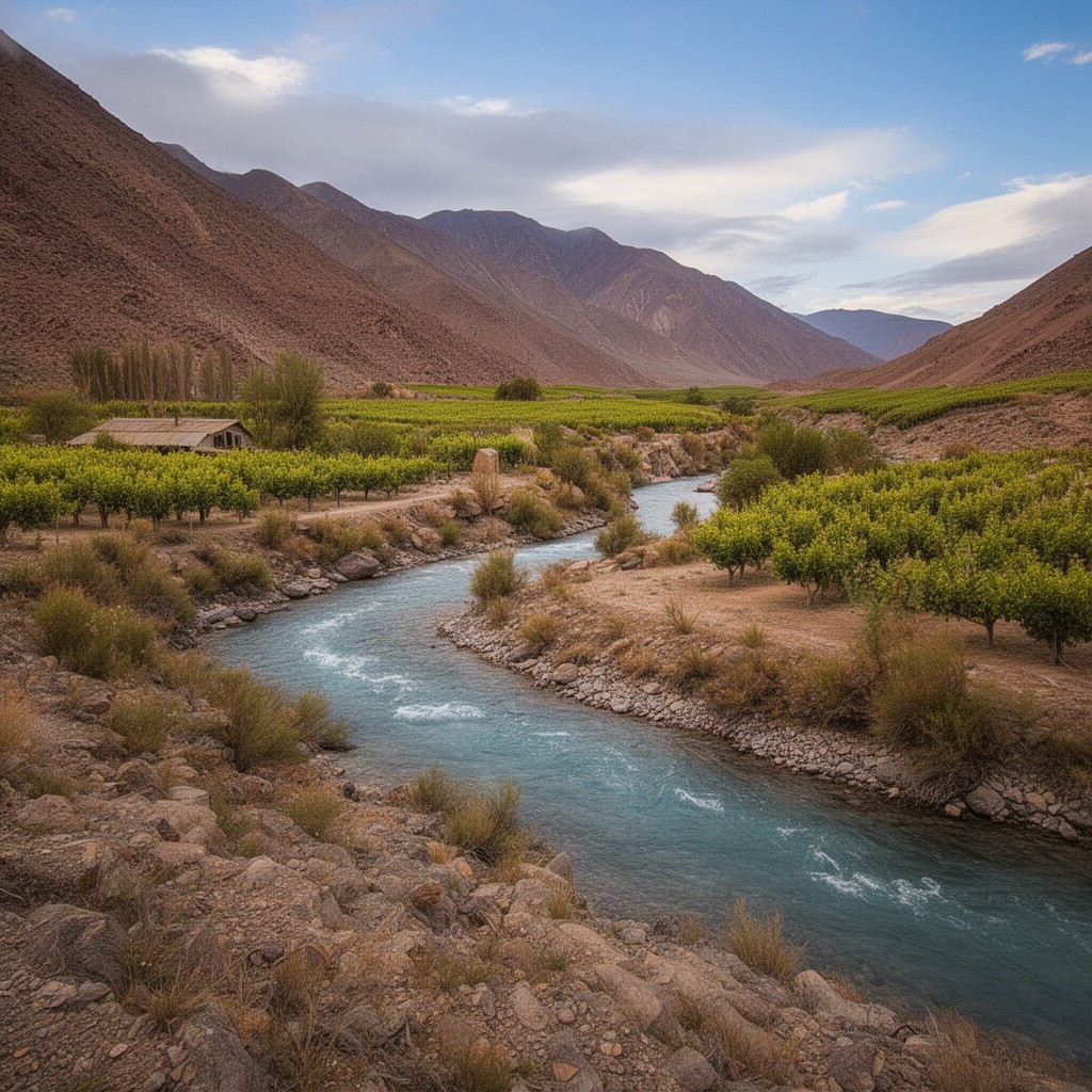 AI-generated illustration of Elqui River