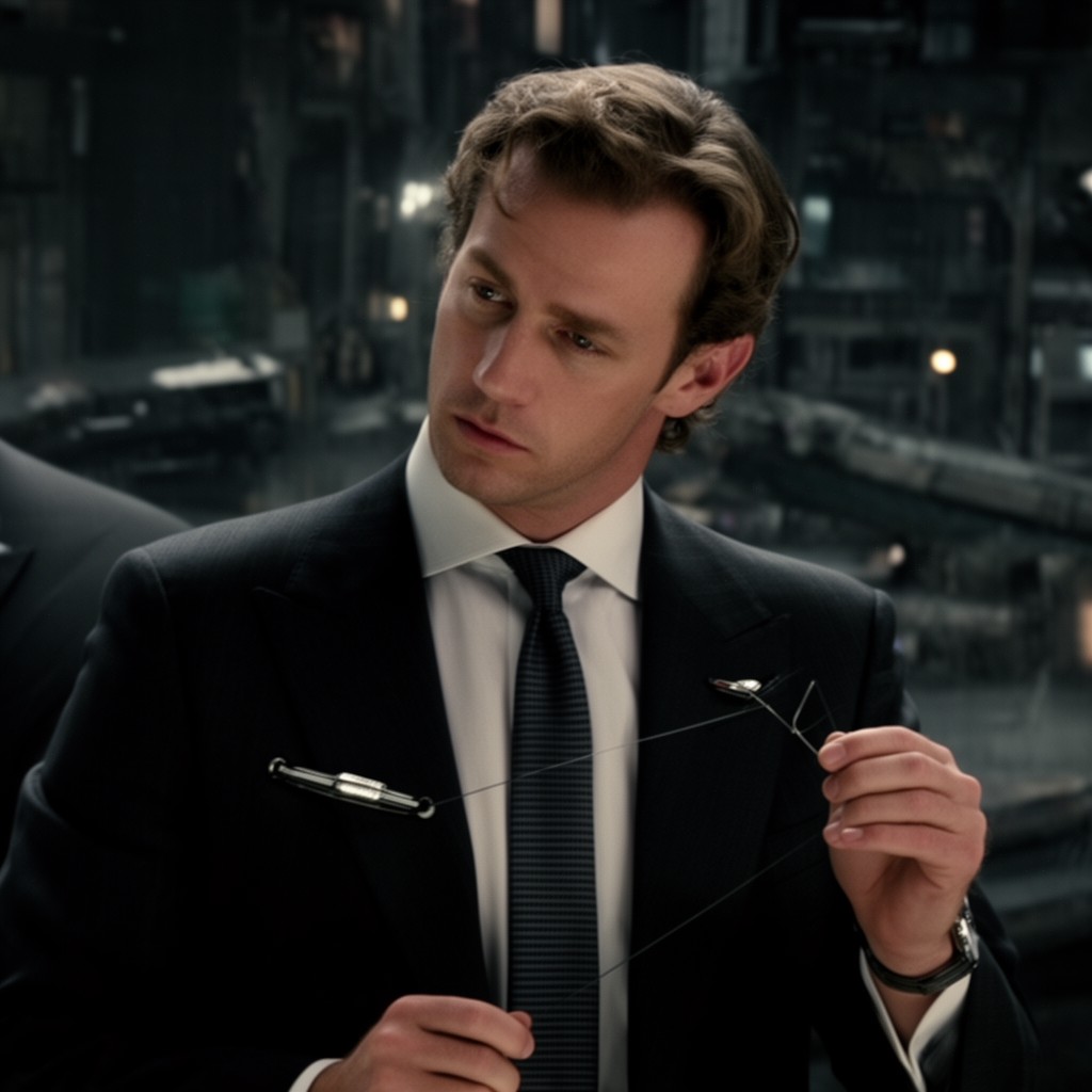 AI-generated illustration of Phillip Stryver in The Dark Knight Rises