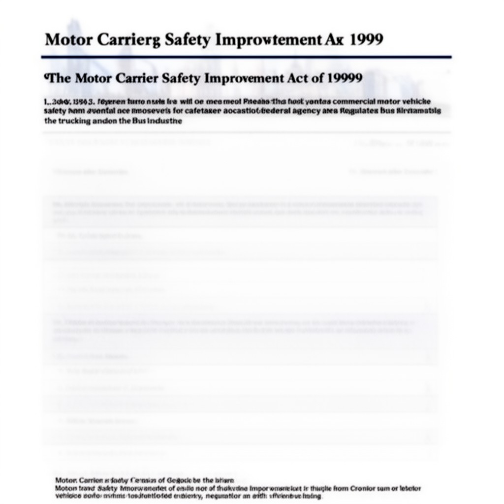 AI-generated illustration of Motor Carrier Safety Improvement Act of 1999