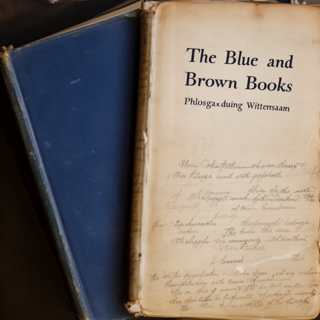 AI-generated illustration of The Blue and Brown Books