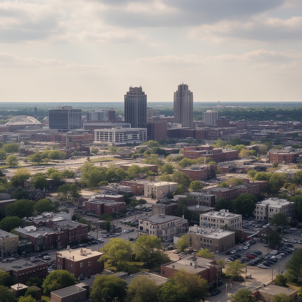 AI-generated illustration of Cedar Rapids metropolitan area