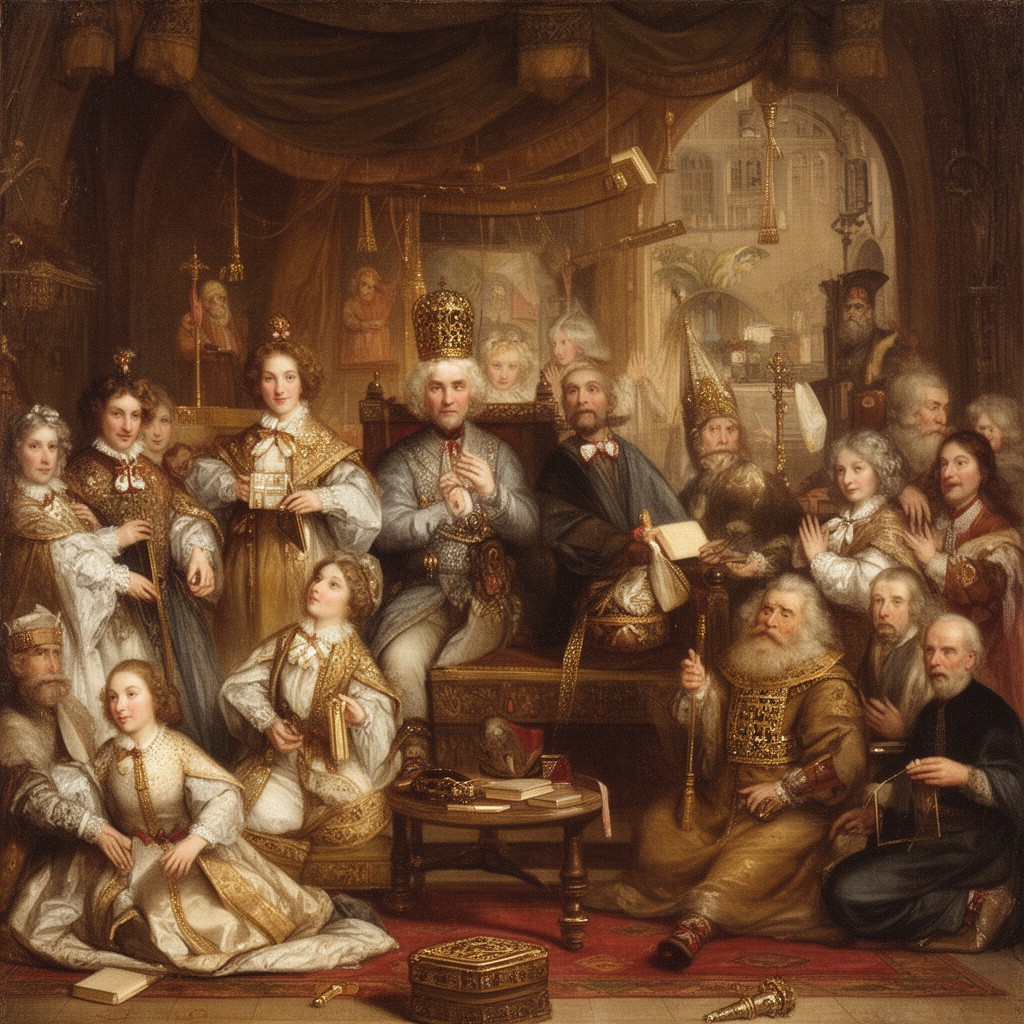 AI-generated illustration of Coronation of William III and Mary II