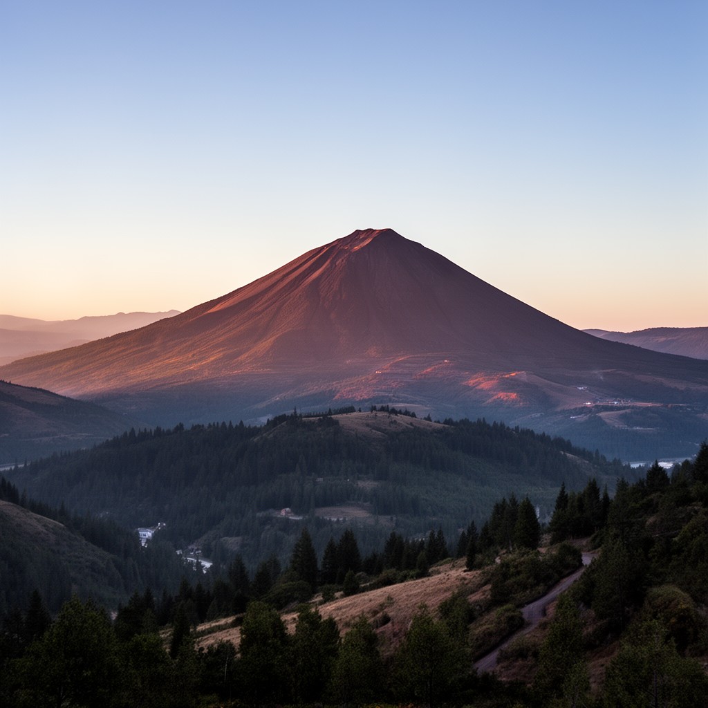 AI-generated illustration of Mount St. Helena