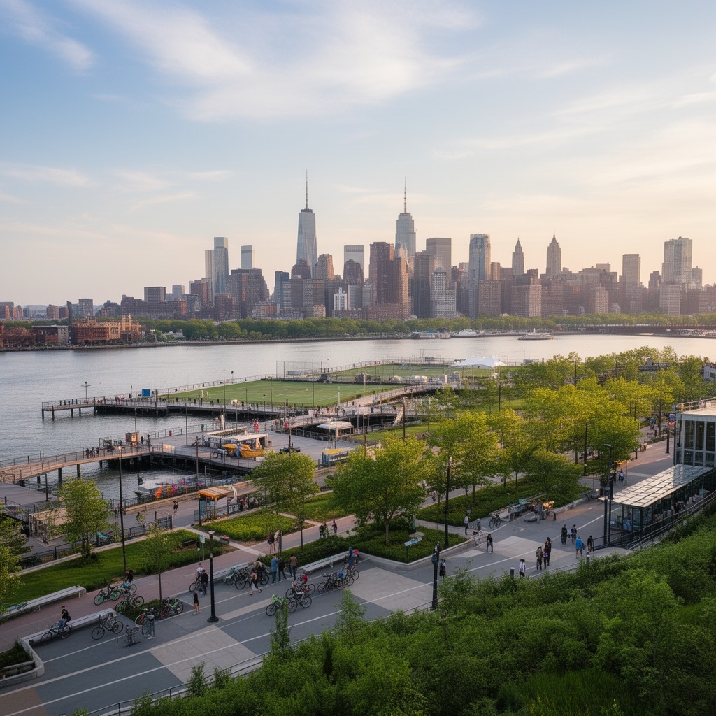 AI-generated illustration of Hudson River Park